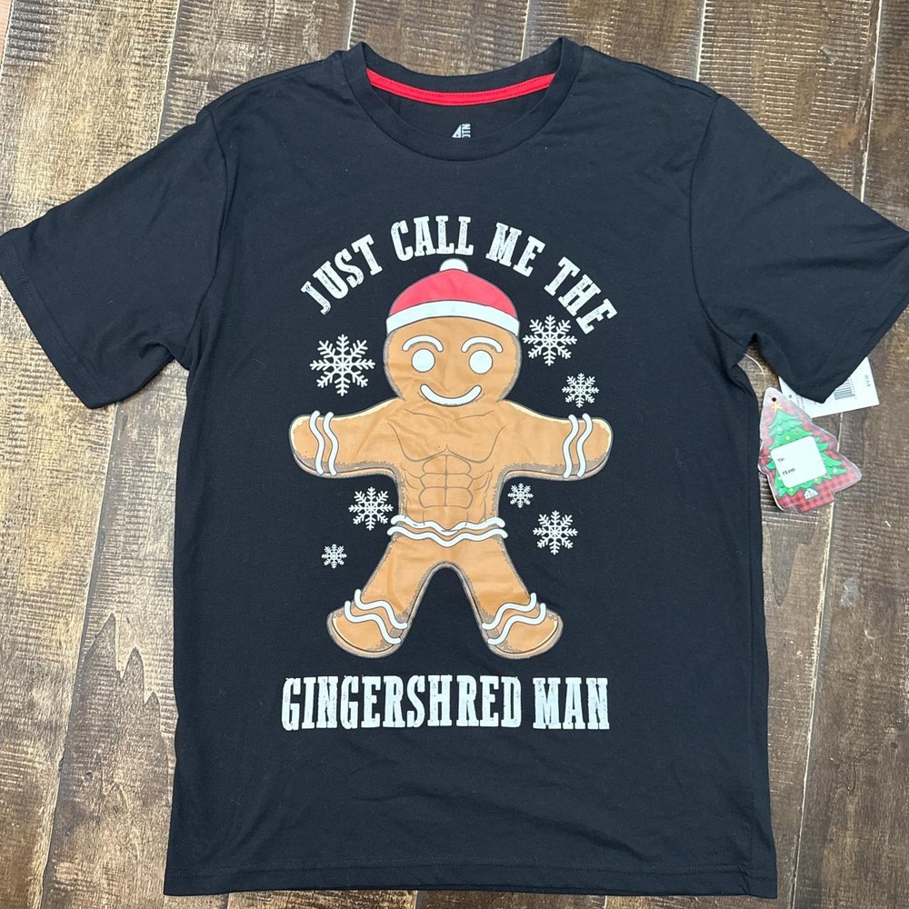 ADTN American Dream Team Network Gingerbread man black t-shirt